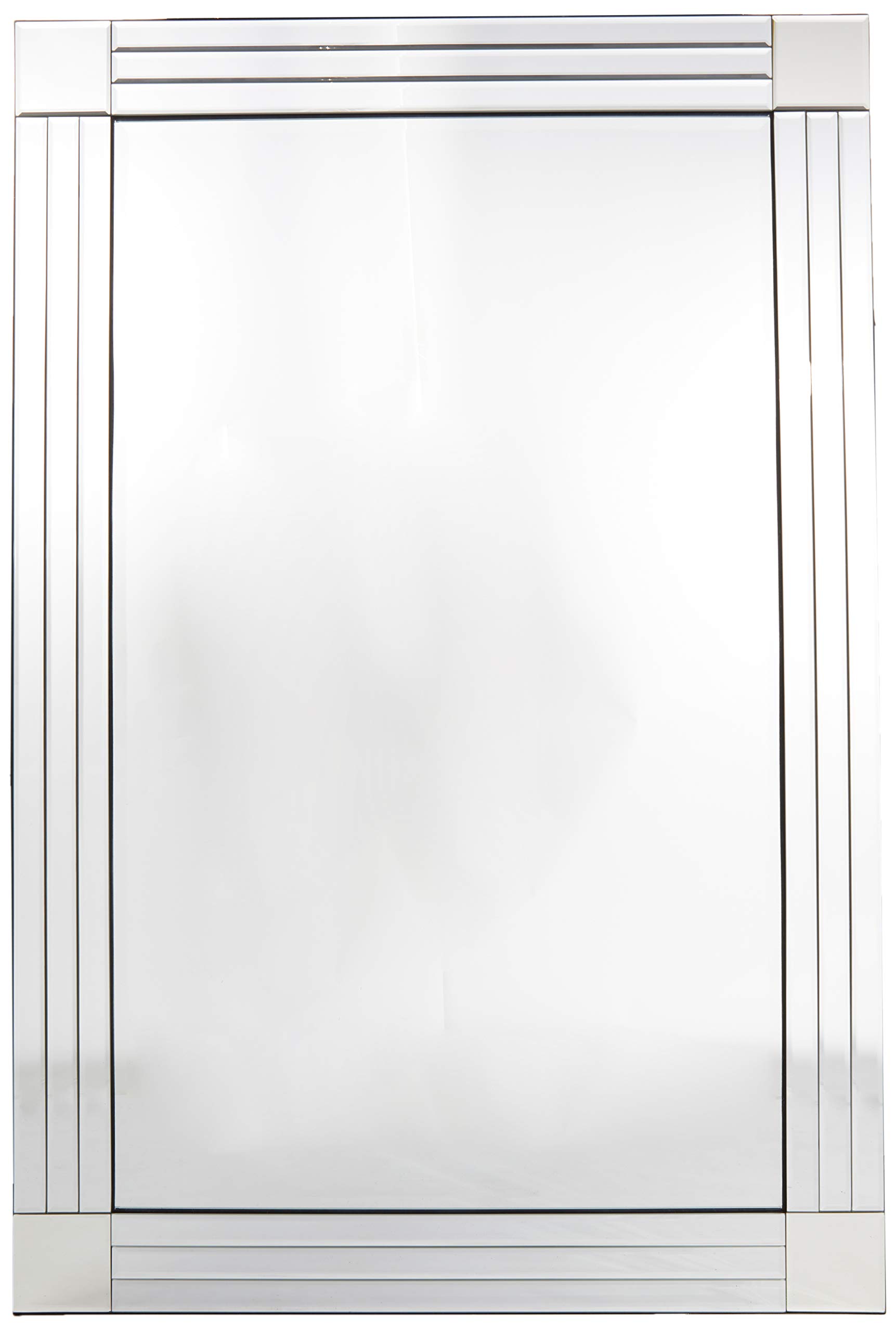 MirrorOutlet Modern Triple Edge Modern Venetian Mirror, Silver, 120 x 80 cm, YC020