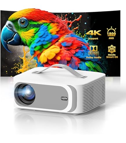 プロジェクター whitedooR Amazon.com: [AI Movin 2.0 System/1500 ANSI/Auto Focus] Outdoor