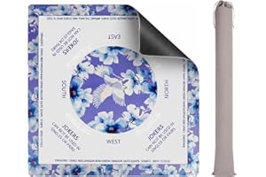 CJC Mahjong Mat with Rules for Table, American Mahjong Table Mats Multi Purpose Anti Slip Noise Reduction Game Table Cover for Poker Card Dominoes Board Tile Games (Pink) (Purple)