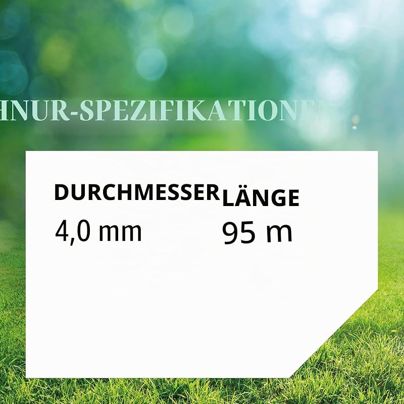 Quadratischer Mähfaden 4mm, Gelb, 4,0 mm x 95 m (69-479-Y)