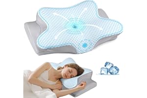 BESPILLOW Neck Pillow Cervical Memory Foam Pillows for Pain Relief Sleeping, Contour Pillow for Shoulder Pain, Ergonomic Orthopedic Bed Pillow for Side, Back & Stomach Sleepers with Breathable Pillowcase