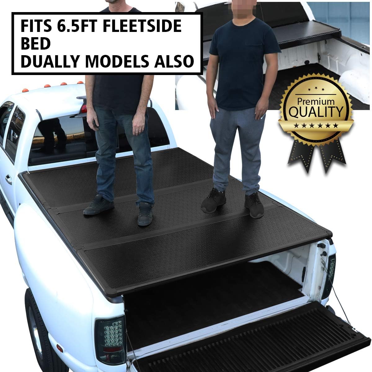Amazon Com Dna Motoring Ttc Hard 005 Pickup Truck Bed Top Hard Solid Tri Fold Tonneau Cover Automotive