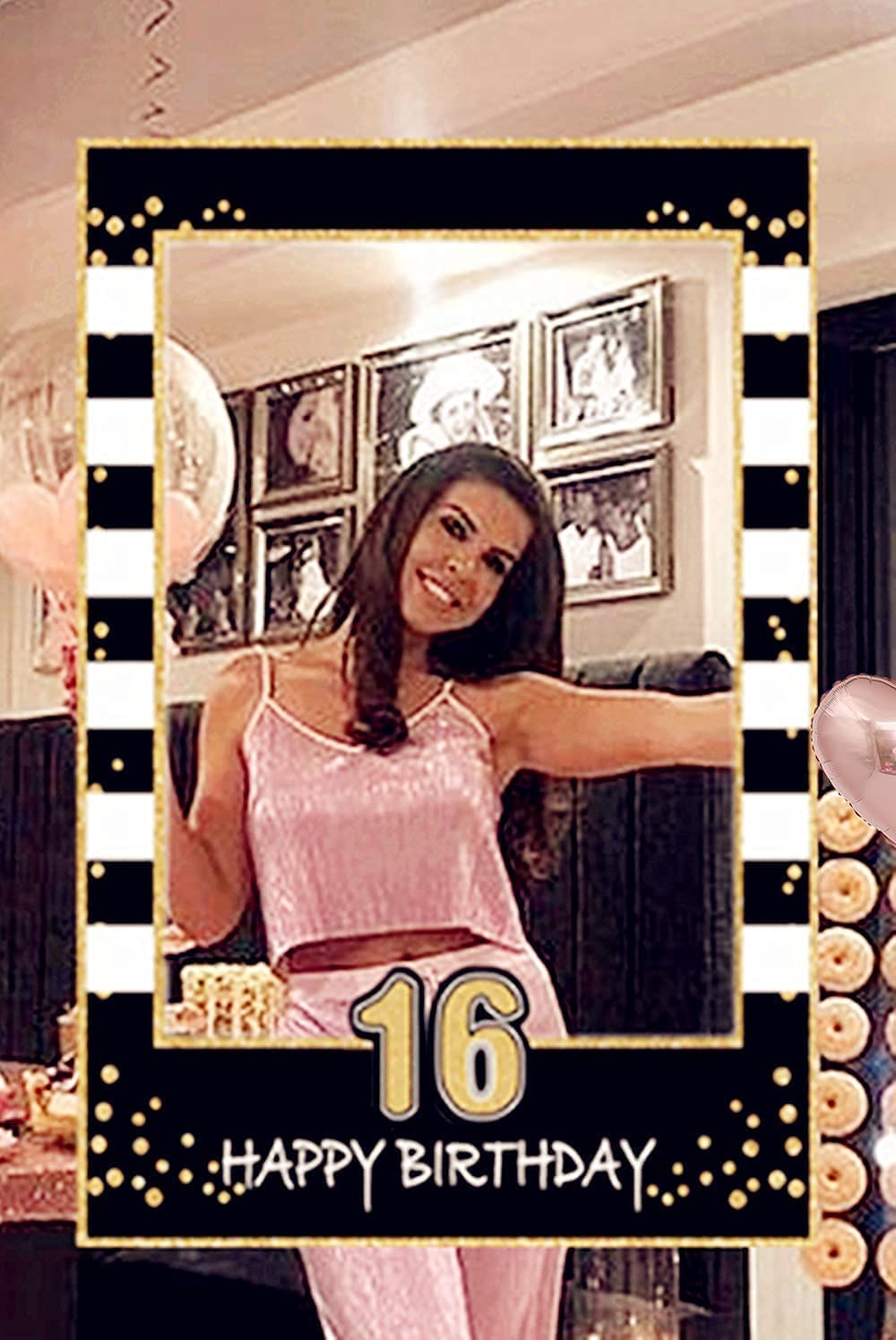 JeVenis 16 Photo Booth Frame 16th Birthday Photo Frame 16th Birthday Photo Booth Props 16 Birthday Favors For Women Or Man 16 Party Photo Booth Props 16 Birthday Party