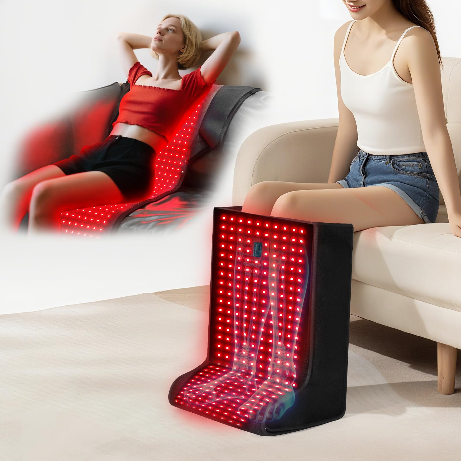 Photo 1 of Red-Light-Feet-Legs-Therapy,2026 Upgraded 420 Dual Wavelength LED,4 Modes Infrared Light Therapy Consisting of Adjustable Power and Time Controller,Relieves Foot,Legs and Ankle Pain(13.8*11*18.1IN)