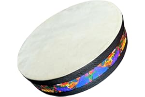 AOULIWET 10 '' Wooden Sheepskin Ocean Drum, Simulating The Sound Of Waves, Sound Energy Wave Drum, Sound Healing Instrument, Yoga Meditation，For Sound Healing