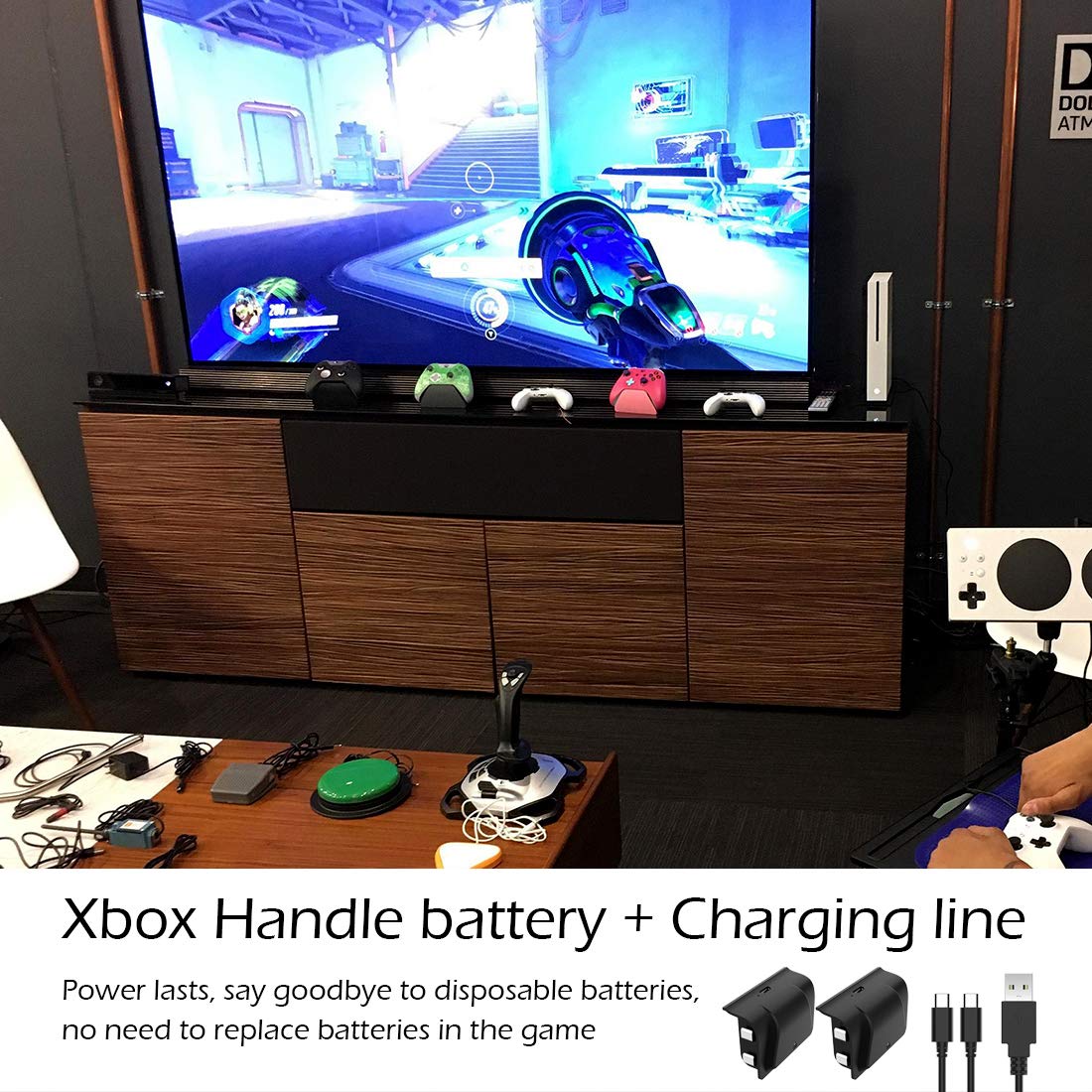 YCCSKY Xbox One Rechargeable Battery Pack 1200mah Xbox Play and Charge Kit with LED Indicator Light for Xbox One S/X/Elite Controller