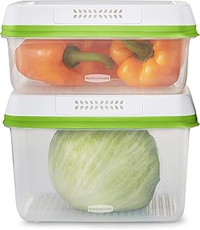 RubbermaidFreshWorks Saver, Large Produce Storage Containers, 4-Piece Set