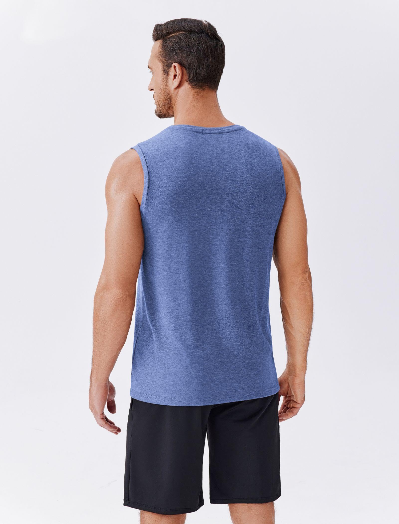 PINSPARK Men's 3 Pack Workout Tank Tops Gym Sleeveless Shirts Quick Dry Training Muscle Shirts for Men