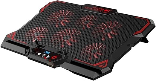 Quiet Compact Desk Fan, Gaming Laptop Cooler Six Fan Led Screen Two USB