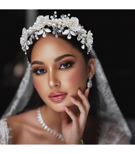 Amazon.com : WONRLUA Pearl Bridal Headband, Wedding  display picture 1