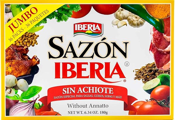 IBERIA SAZON SEASONING WITHOUT ANNATTO, 6.34 OZ, 36...