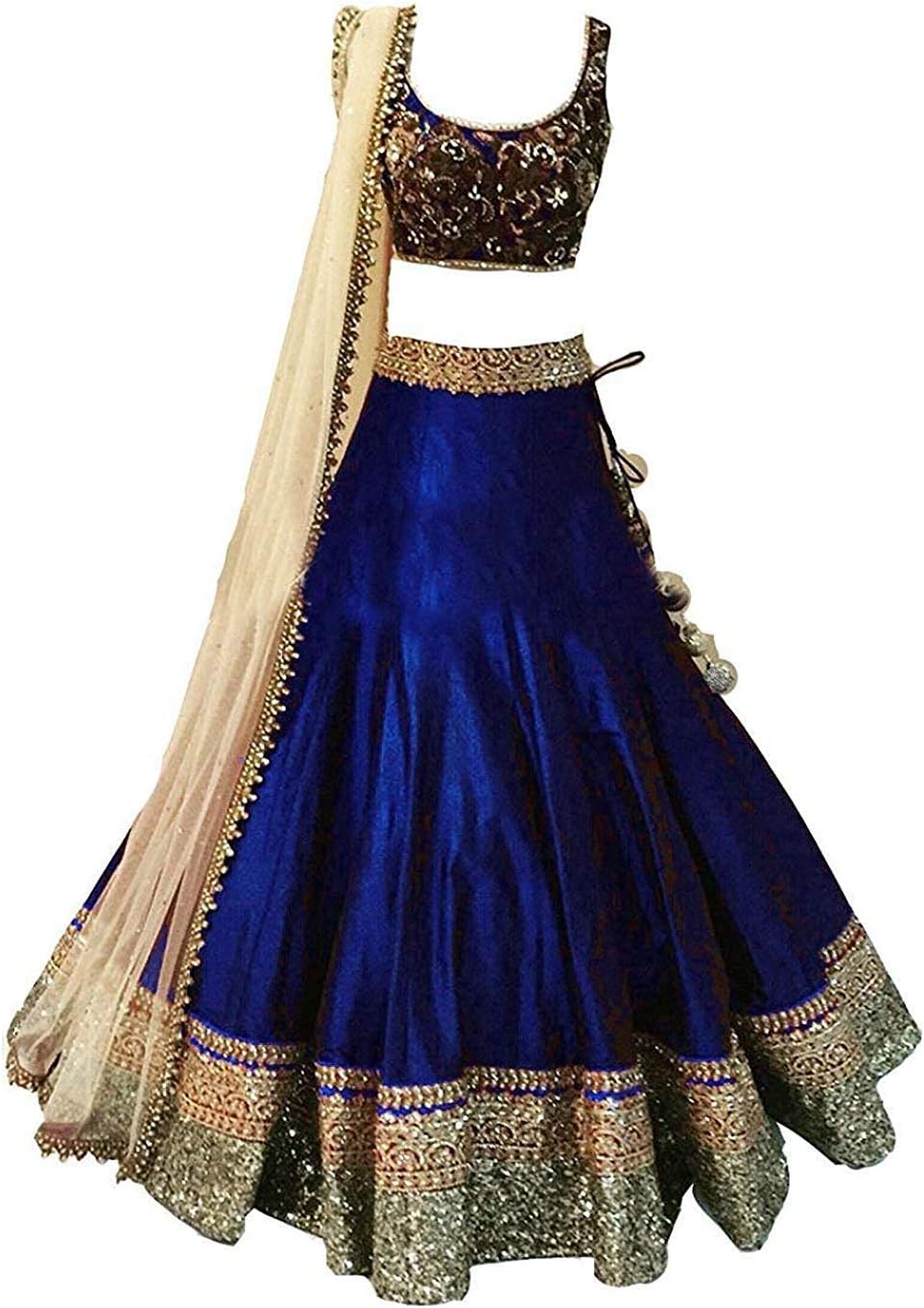 Sevisa Boutique Girl's Semi-Stiched Taffeta Silk Lehenga choli (7-12 Years Age_Freesize)