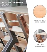 Kinderkraft ENOCK 3 in 1 Wooden Highchair White Beech 6m-10y Adjustable view 5