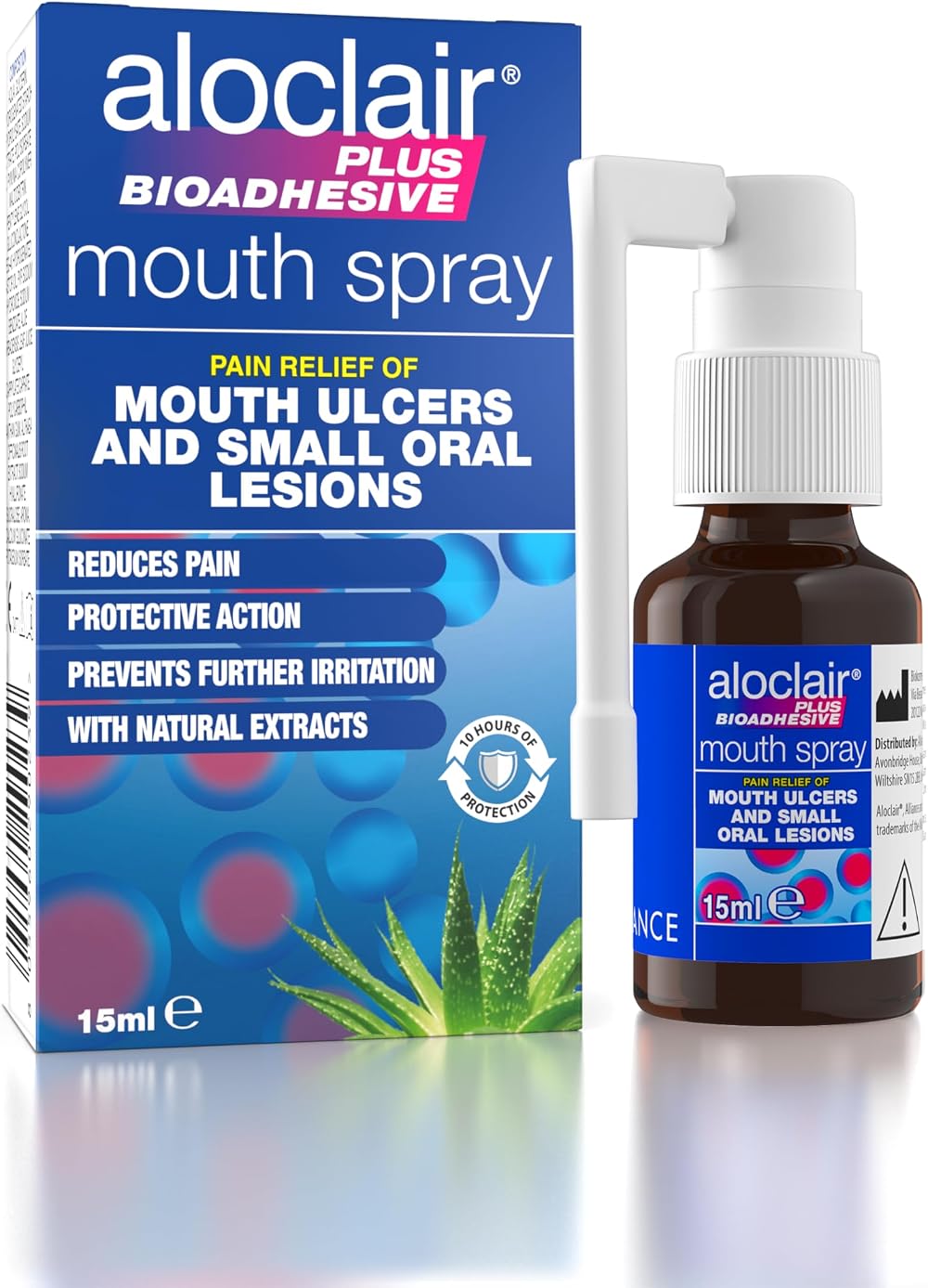 Aloclair Plus Bioadhesive Mouth Ulcer Spray 15 ml - No-Touch Application