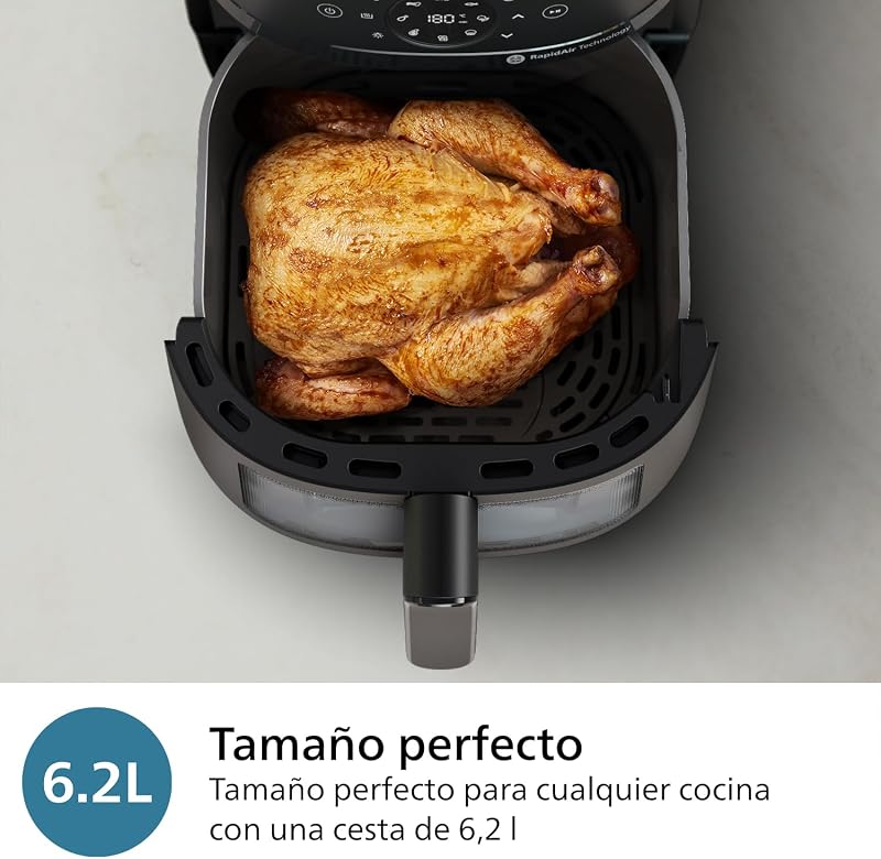 2000 Airfryer - Freidora de Aire 6,2L, 13 opciones, Táctil, Negro