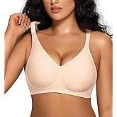 OEAK Women Comfortable Push Up Bras Wireless Seamless Full Coverage Bralette Buttery Soft Everyday Tshirt Bra Convertible Bra Nude S