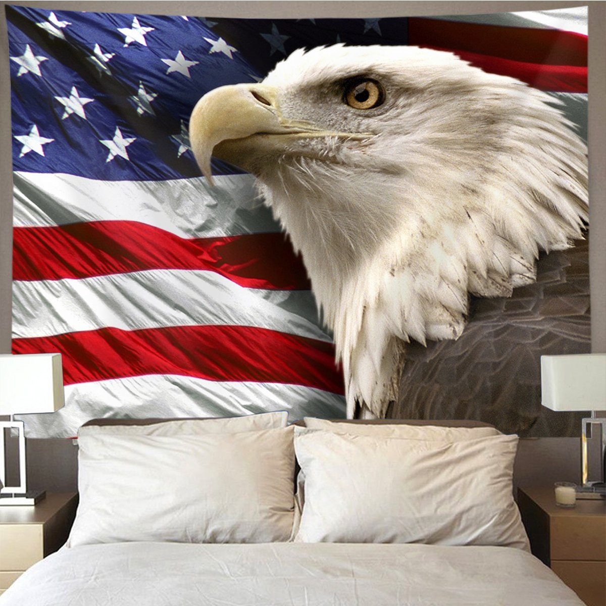 HOMESTORES USA American flag Bald Eagle Wall Tapestry