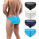 Summer Code Mens Bikini Briefs Soft Breathable Bulge Pouch Underwear Micro Mesh Panties Scrunch Butt Underpants