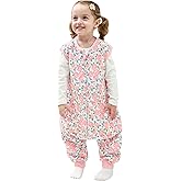 HOMEAL 1.0Tog Sleep Sack with Legs, Toddler Sleep Sacks 12M-2T, Pink Rose