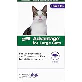 Advantage Topical Cat Flea Treatment and Prevention for Large Cats Over 9 lbs. | Apply Flea Drops Monthly | 2 Treatments