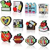 WOZADU 12 PCS Silicone Focal Beads for Pens Characters Teacher Series Silicone Bead for Keychain Making Beads Bulk for Jewelry Making Bracelet Necklace Handmade Crafts