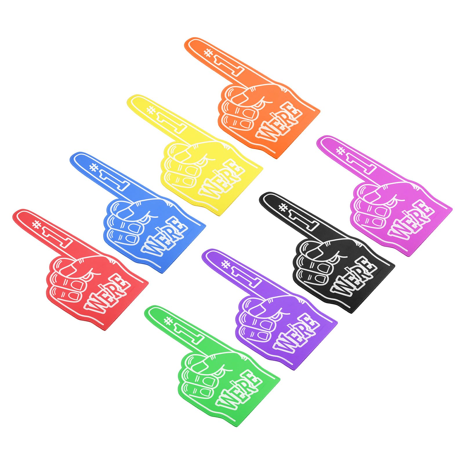 PATIKIL Giant Foam Finger 18 Inch, 8 Pcs Number 1 Foam Hand EVA Foam Finger Cheerleading Accessories for Sports Events Baseball Basketball Soccer Games, Multicolored