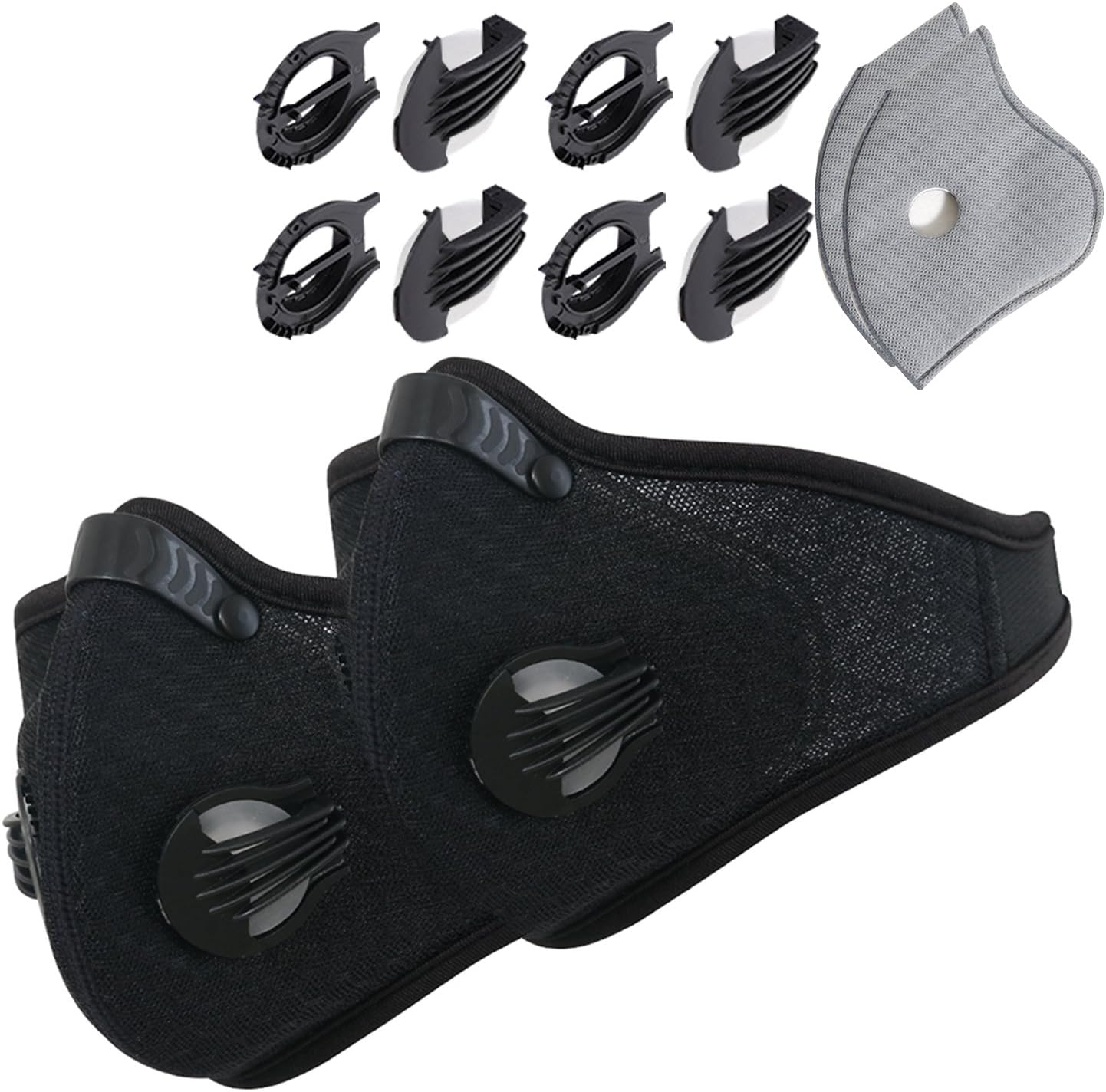 Novemkada Dustproof Masks - Activated Carbon Dust Mask with Extra Filter Cotton Sheet and Valves for Exhaust Gas, Pollen Allergy, PM2.5, Running, Cycling, Outdoor Activities