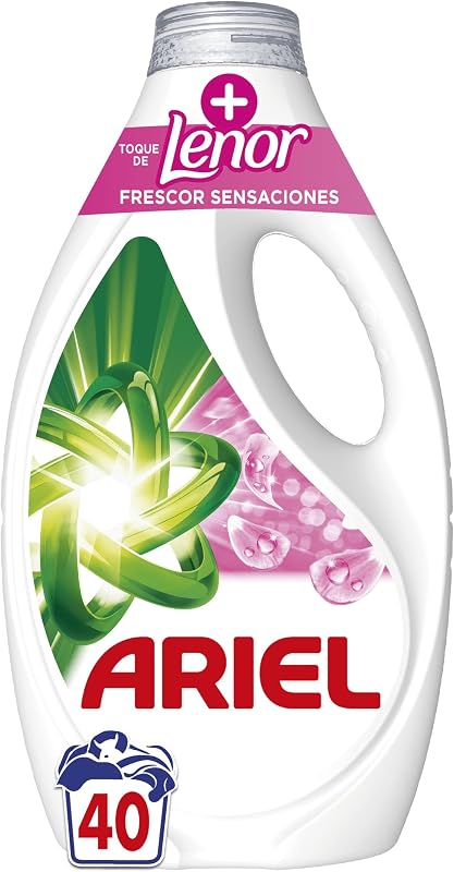 Detergente Lavadora Liquido, 40 Lavados, Jabon Frescor Sensaciones, Limpieza Mejorada en Ciclos Mas Frios con la Exclusiva Tecnologia de Limpieza en Frio, El embalaje puede variar