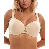 Redgray Full Coverage Minimizer Bras for Women Lightly Padded Underwire Support T-Shirt Bras (38D, Nude)