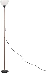 MiniSun Modern Copper and Black Uplighter Floor Lamp with White Shade 6W LED view 9