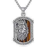 CRWENG Lion/Tiger Pendant Necklace for Men Women 925 Sterling Silver Lion Necklace Gothic Punk Rock Pendant Protection Jewelry Gift for Men
