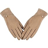 Alepo Womens Winter Warm Gloves With Sensitive Touch Screen Texting Fingers, Fleece Lined Windproof Gloves