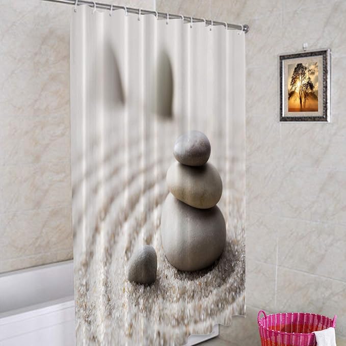 Batmerry Japanese Zen Garden Decorative Shower Curtain, Zen