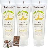 Travel Size 2 in 1 Shampoo & Conditioner, Refreshing Tropical Coconut Scent Shampoo Amenities - Small Hotel Toiletries in Bulk (1 Fl Oz, 100 Pack)