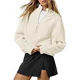 COCCKO Quarter Zip Pullover Sweaters for Women Long Sleeve V Neck Ribbed Knit Thumb Hole Jumper Tops S-2XL