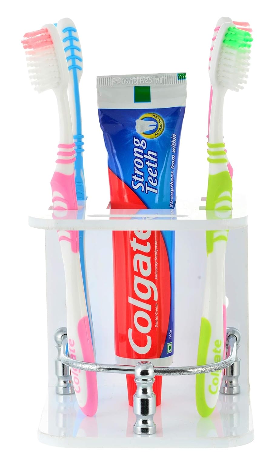 FRICOSTA,Tooth Brushes Holders Acrylic Toothbrush & Toothpaste Holder