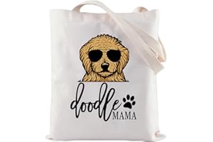 ZJXHPO Golden Doodle Mom Gift Dog Lover Gift Doodle Mama Zipper Pouch Makeup Bag Doodle Canvas Tote Bag (Doodle Tote bag)