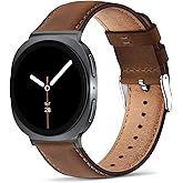 Nigaee Genuine Leather Watch Bands Compatible with Samsung Galaxy Watch 8 40mm/44mm/Classic 46mm 2025,Adjustable Breathable R