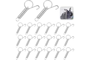 BEIBUNHN 20 PCS Spring Latch for Cages, Spring Door Latch for Rabbit, Wire Cage Clips Cat Small Hook, Rabbit Wire Clips, Dog Crate Lock, Pet Dog Cat Birds Parrot Squirrel Hook