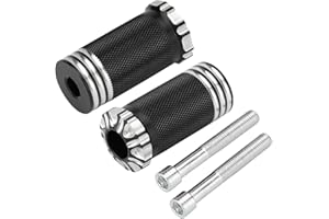 VG MOTO Motorcycle Shifter Peg Gear Shift Lever CNC Billet Foot Pegs Replacement for Harley Davidson Touring Softail Dyna Sportster Street Glide Road (Black-A,2pcs)