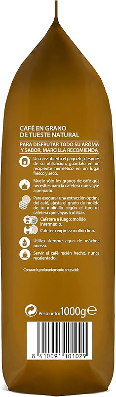 Marcilla gran aroma café em grãos 100% natural torrado - intensidade 8 | 1000g