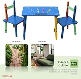 Oypla Wooden Crayon Table & Chairs Set for Kids - Indoor/Outdoor Use view 4