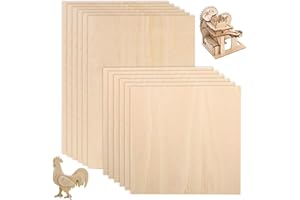 Basswood Sheets, 12 Pcs Craft Wood Plywood Sheets Board 1.5mm Thin Basswood Sheet Wooden Plank for Crafts Painting 200x100mm,