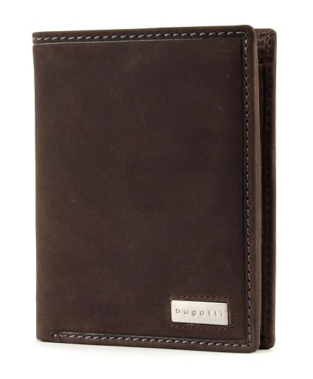 bugatti Hunter Coin Wallet Combi Style 13CC Metal Logo Brown