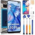 for Samsung Galaxy S10 Plus Screen Replacement for Samsung s10+ LCD Display G975F G975U G975W 6.4" Touch Screen Digitizer Full Assembly with Frame (Black Without Fingerprint Function)
