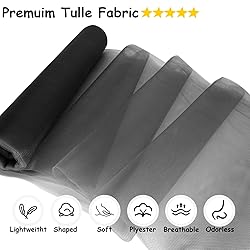 Black Tulle Fabric Rolls, 54 Inch by 10 Yards