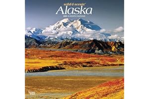Alaska Wild & Scenic | 2023 12 x 24 Inch Monthly Square Wall Calendar | BrownTrout | USA United States of America Noncontiguous State Nature