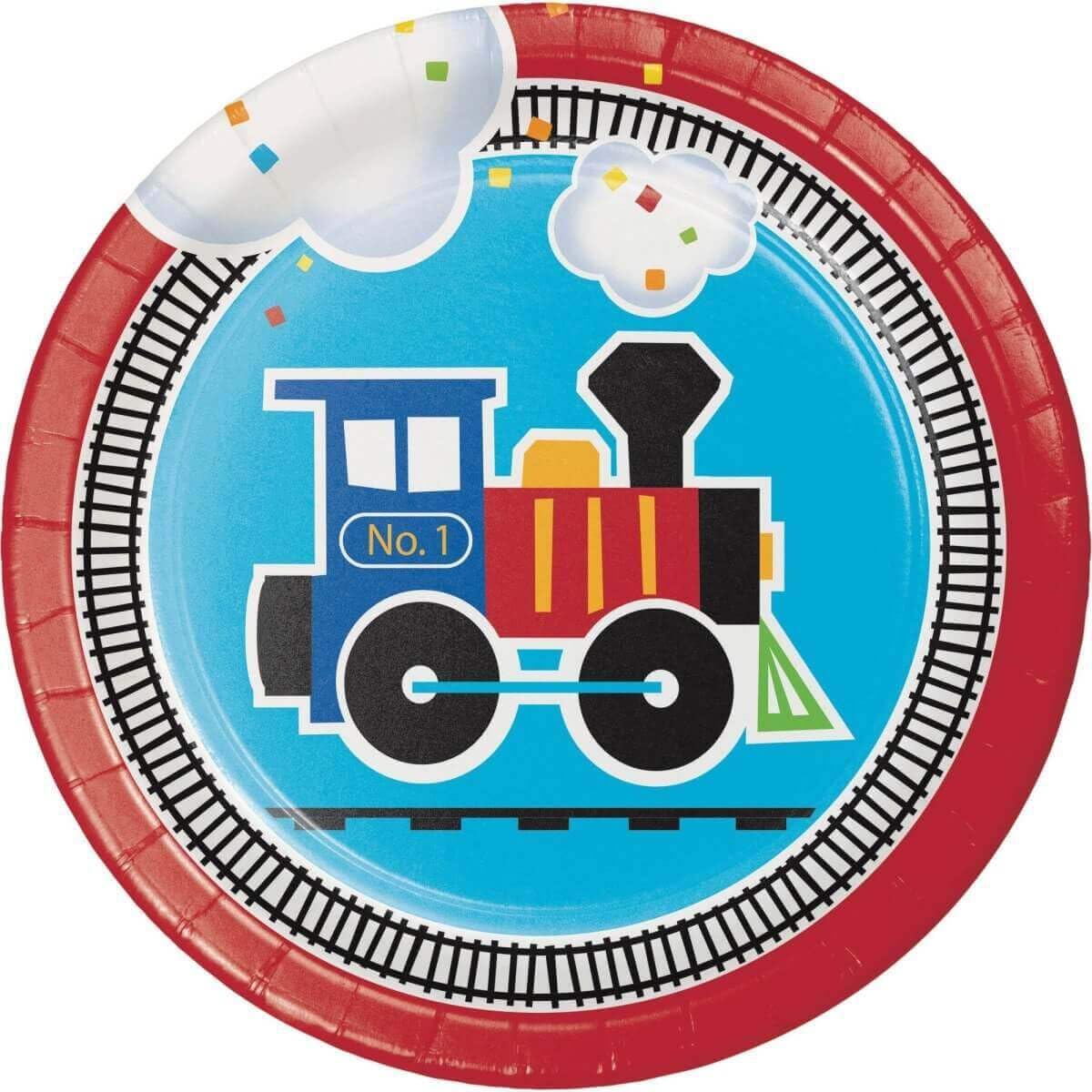 Creative Party PC322204 Colourful Train Paper Lunch Plates - 8 Pcs