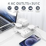 POWSAF 4 Way USB Extension Lead 2M 4 Outlets 4 USB Ports USB-C 3.4A UKCA view 5