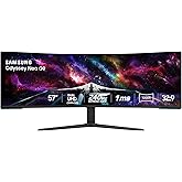 SAMSUNG 57" Odyssey Neo G9 (G95NC) Series Dual 4K UHD 1000R Curved Gaming Monitor, 240Hz, 1ms with DisplayPort 2.1, Quantum M
